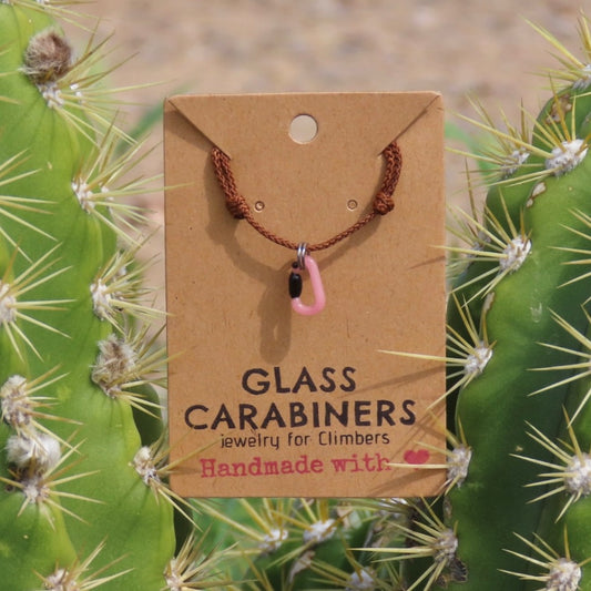 Pink Necklace | Climbing Gift | Glass Carabiner