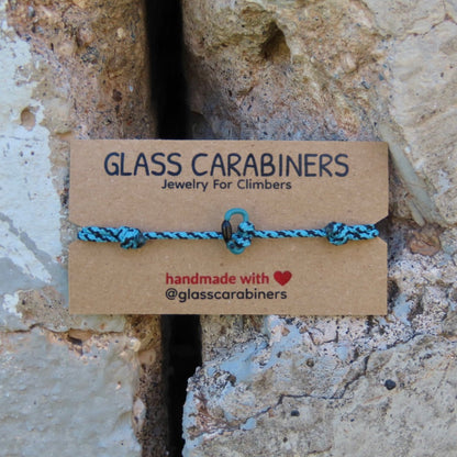 Teal Bracelet | Glass Carabiner | Rock Climbing Gift