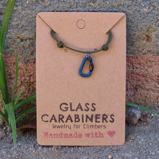 Deep Blue  Necklace | Climbing Gift | Glass Carabiner