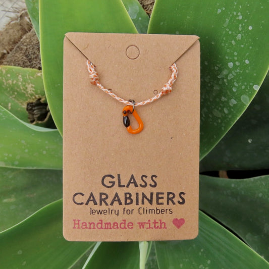 Orange Necklace | Climbing Gift | Glass Carabiner