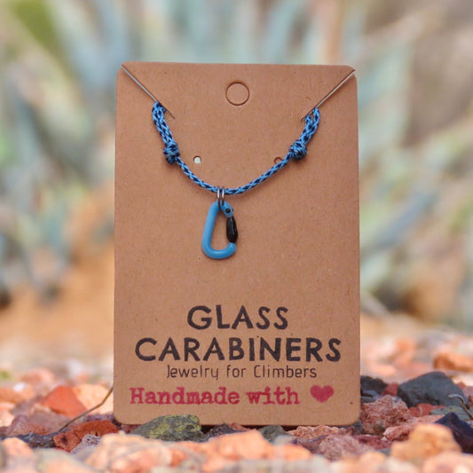 Baby Blue Necklace | Climbing Gift | Glass Carabiner