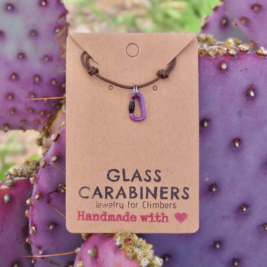 Purple Necklace | Climbing Gift | Glass Carabiner