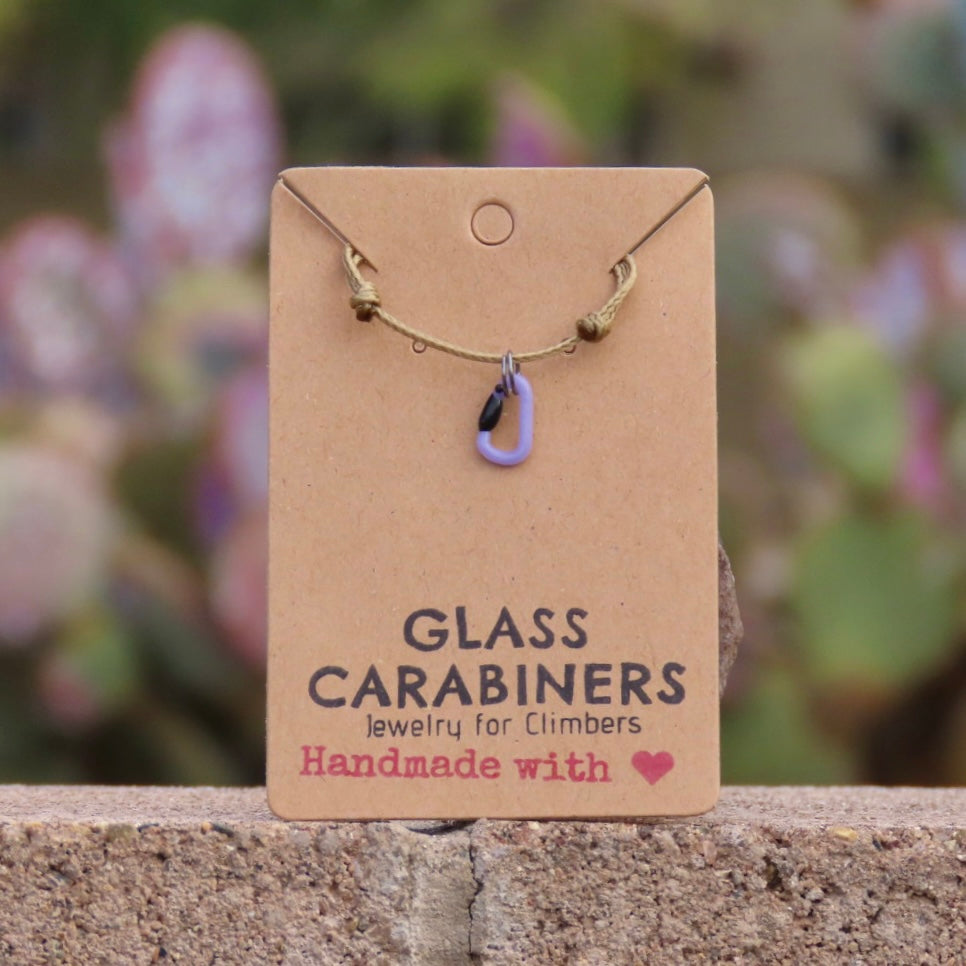 Lavender Necklace | Climbing Gift | Glass Carabiner