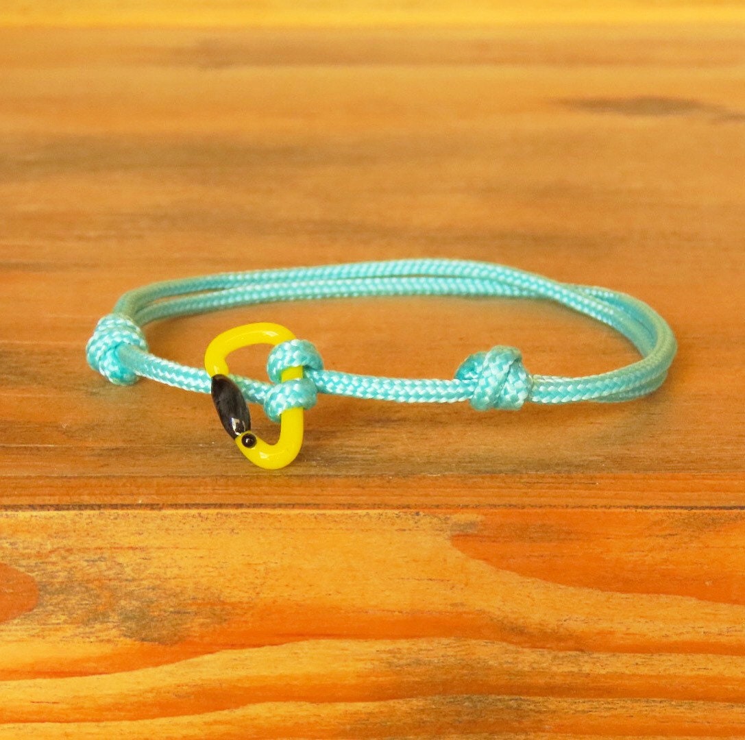 Yellow Bracelet | Glass Carabiners | Rock Climbing Gift