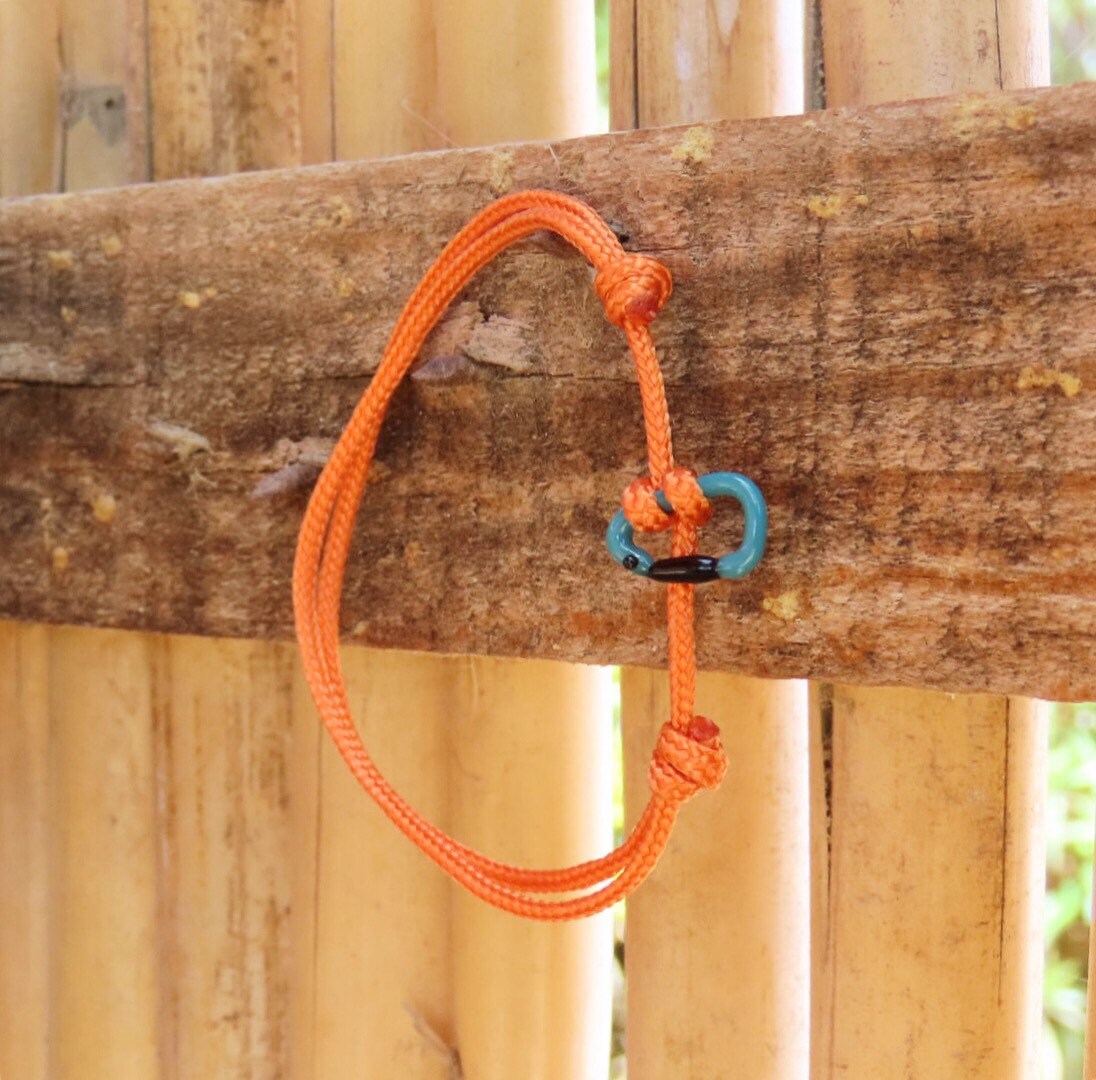 Teal Bracelet | Glass Carabiner | Rock Climbing Gift