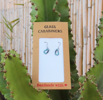 Teal Earrings | Glass Carabiners | Gift for a Climber