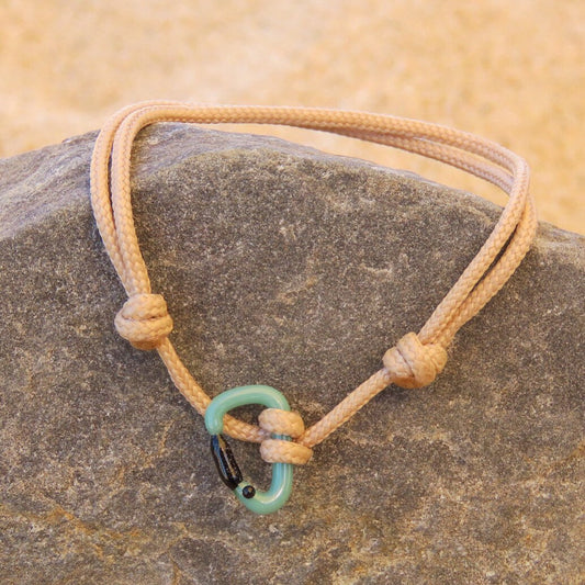 Mint Green Bracelet | Glass Carabiner | Rock Climbing Gift