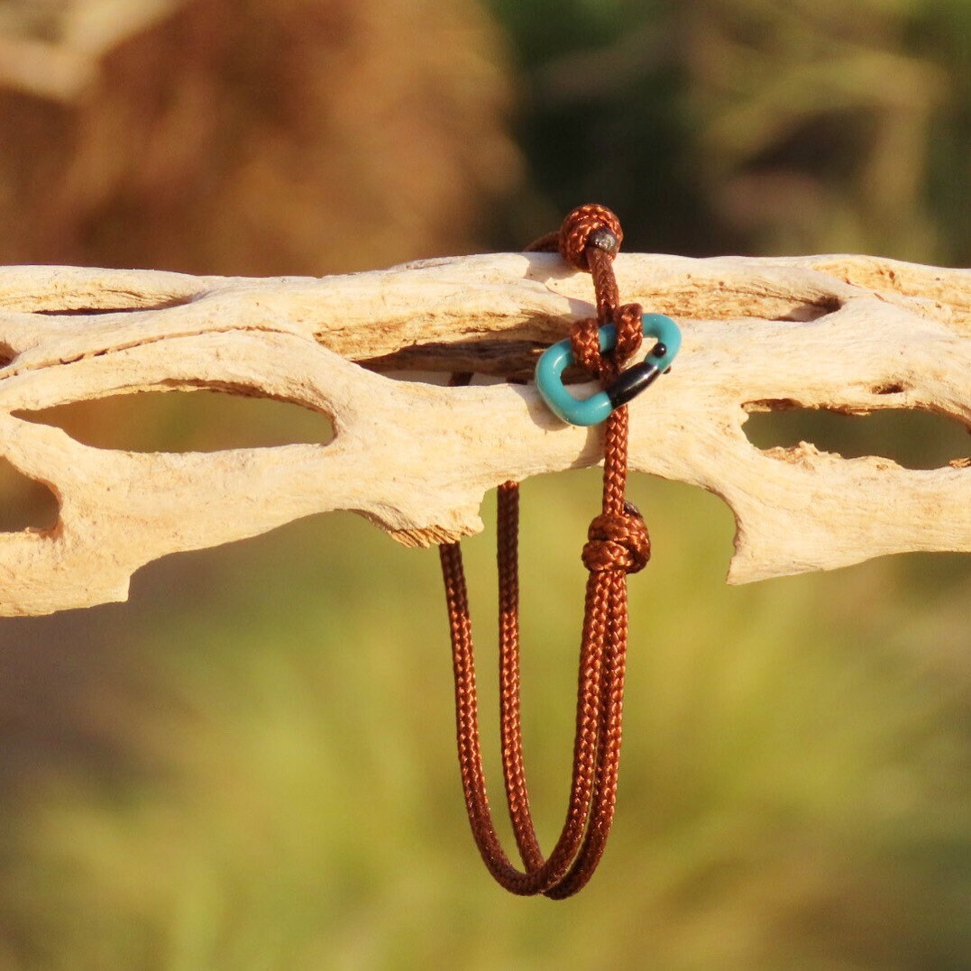 Teal Bracelet | Glass Carabiner | Rock Climbing Gift